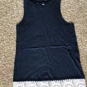 Abercrombie Kids Blue Tank w/ Lace Trim
